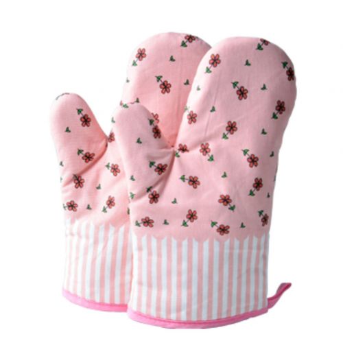 1 Pair Heat Resistant Thicken Oven Mitts For Cooking Or Baking (A2)