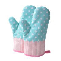 1 Pair Heat Resistant Thicken Oven Mitts For Cooking Or Baking (A3)