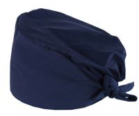 Adjustable Tie Back Cotton Scrub Cap Nurse Hat Medical Doctor Cap(Dark Blue)