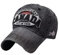 Adjustable Unisex Cool Baseball Cap Denim Hat Sunscreen Free Size(Black)