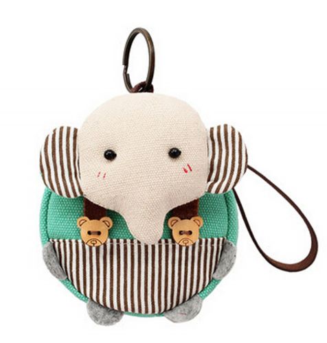 [Green]Small Pocket Purse Animal Case Zipper Pouch Wallet Bag 3.94